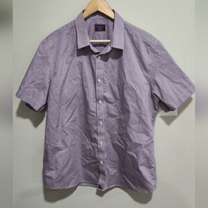 UNTUCKit Shirt Men's Size XL Slim Fit Button Up Shirt Sleeve Purple Gingham